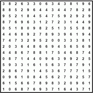number search puzzle magazine